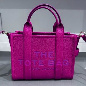 Marc Jacobs Small Hot Pink Leather Tote Bag